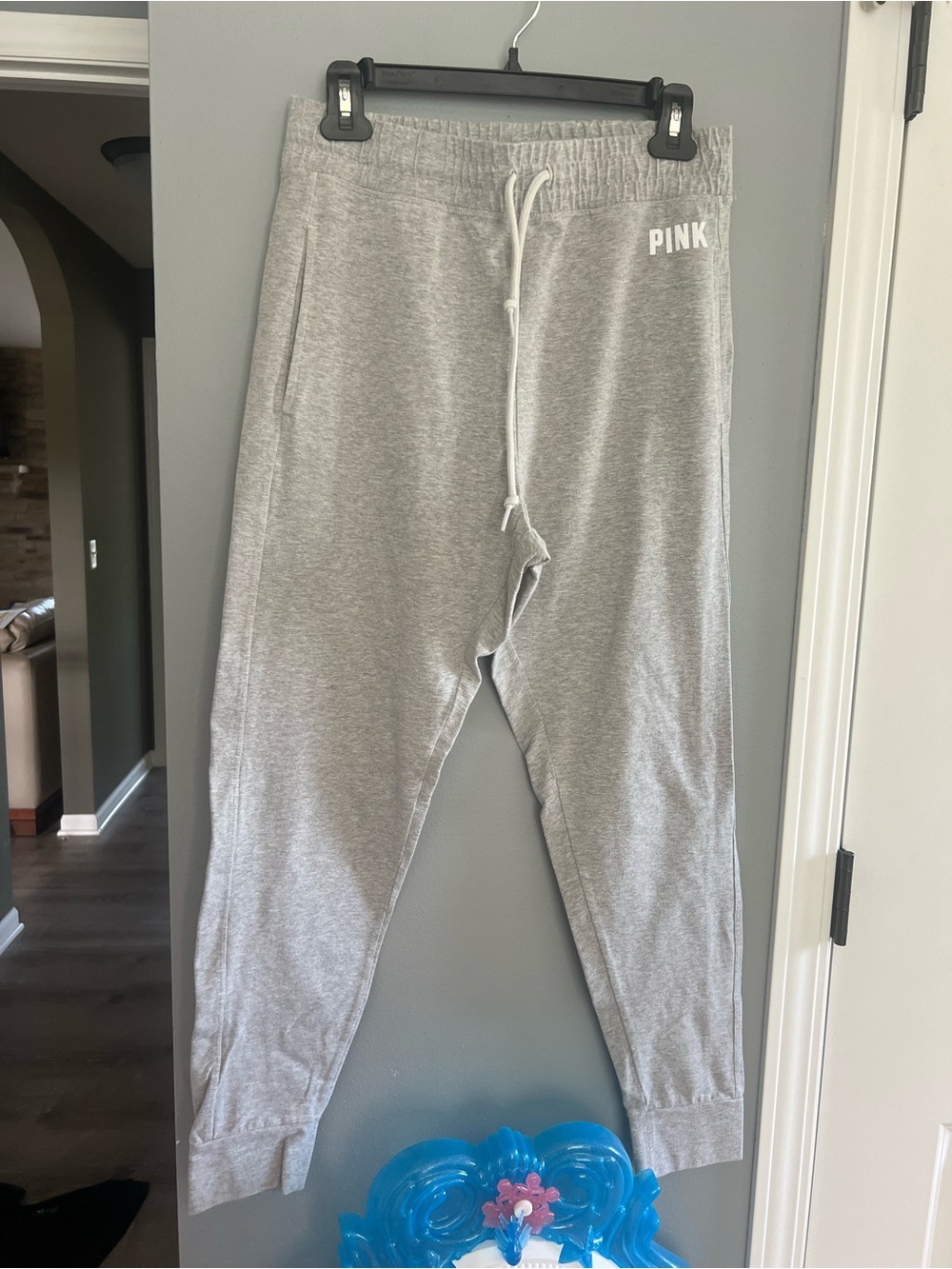 PINK Victoria's Secret Light Gray Drawstring Joggers